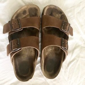 Brown Leather Birkenstocks Size 39